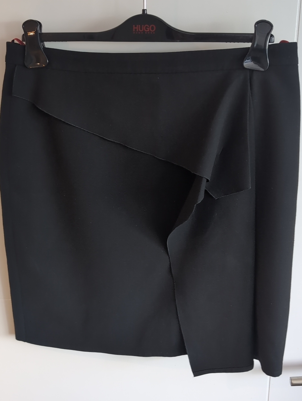 Hugo Boss Black Asymmetric Ruffle Pencil Skirt | Size 10